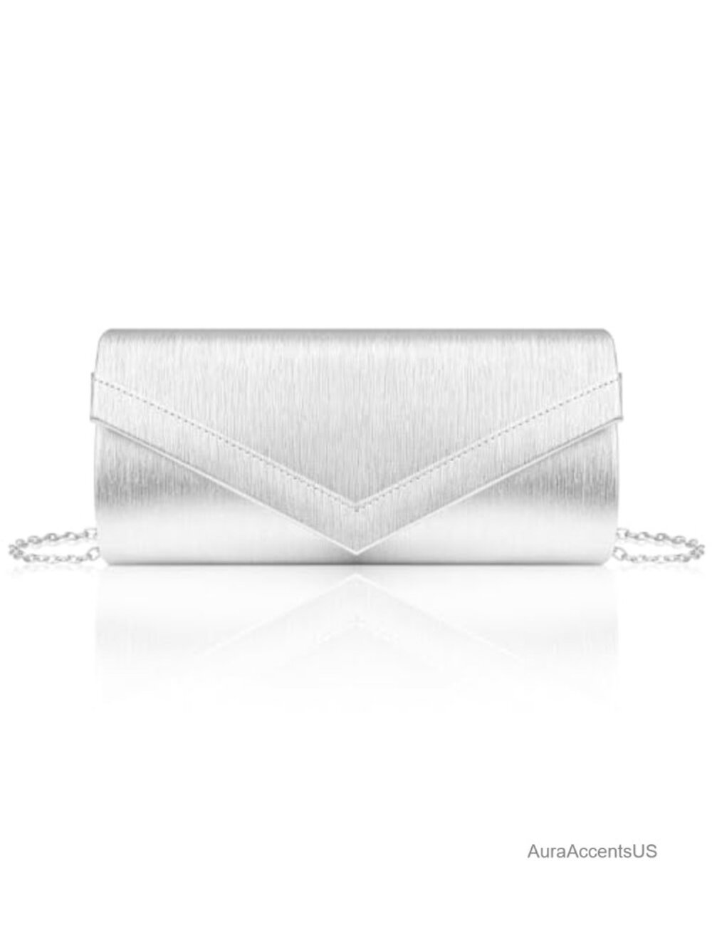 Vegan Leather Envelope Clutch Purse Detachable Chain Evening Crossbody